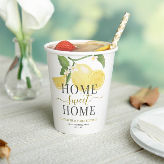 ホームエレガントスウィートホームレモンテーマパーティー 紙コップ (インサイチュ)