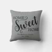 ホームエレガントスウィートホーム引っ越し祝いパーティーグレイ クッション (裏面)