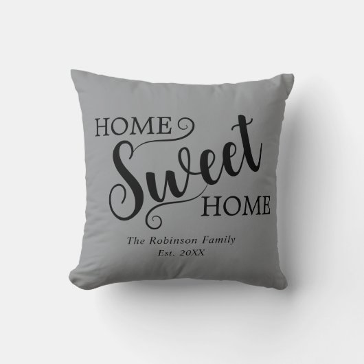 ホームエレガントスウィートホーム引っ越し祝いパーティーグレイ クッション (正面)