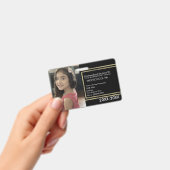 ホームエレガントスクールIDブラック金ゴールド バッジ (手持ち)