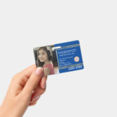 ホームエレガントスクールIDブルー金ゴールドロゴ バッジ (Handheld)