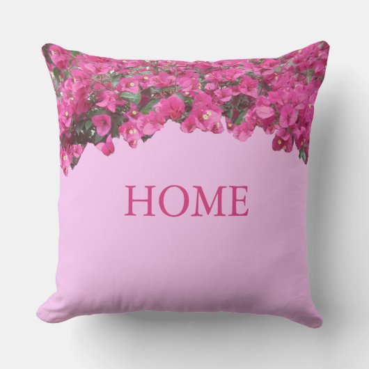 ホームエレガントトロピカルフラワーオンピンク クッション (正面)