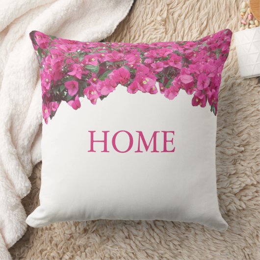 ホームエレガントトロピカルフラワーオンホワイト クッション (ブランケット)