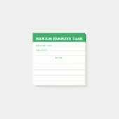 ホームオフィスの従業員の中程度の優先度のタスクのアラーム ポストイット (正面)