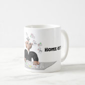 ホームオフィスパーソナライズされた、 コーヒーマグカップ (正面右)