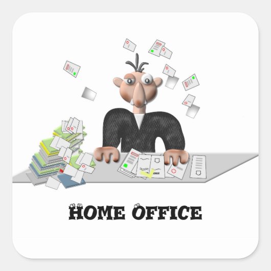 ホームオフィスパーソナライズされた、 スクエアシール (正面)