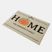 ホームオレンジカボンプキンベージュカスタム姓ドルマット ドアマット (アングル)