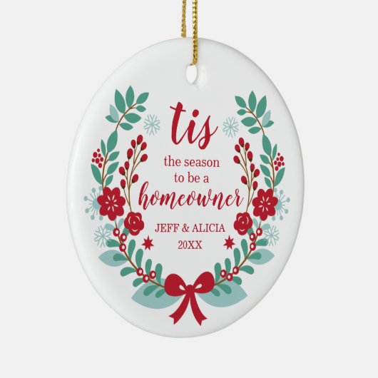 ホームオーナーローレルになるシーズンパーソナライズされただ セラミックオーナメント (右)