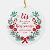 ホームオーナーローレルになるシーズンパーソナライズされただ セラミックオーナメント (正面)