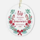 ホームオーナーローレルになるシーズンパーソナライズされただ セラミックオーナメント (左)