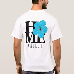 ホームカイルアブルーハイビスカス(バックプリント) Tシャツ