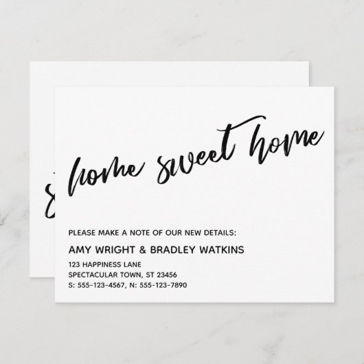 ホームカジュアルスイートホーム新しいアドレスカード ノートカード (正面/裏面)
