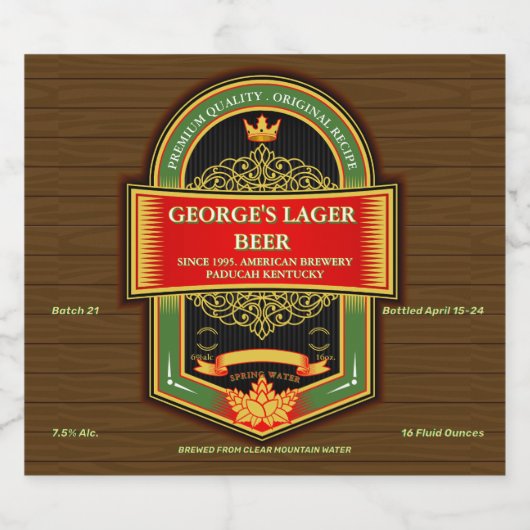 ホームカスタマイズ醸造の詳細 ビールラベル (シングルラベル)