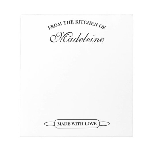 ホームカスタムベーカリー用メモ帳のキッチンから ノートパッド (正面)