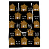 ホームカスタム賛美不動産仲介業者クライアントの ミディアムペーパーバッグ (裏面)