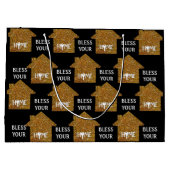 ホームカスタム賛美不動産仲介業者クライアントの ラージペーパーバッグ (裏面)