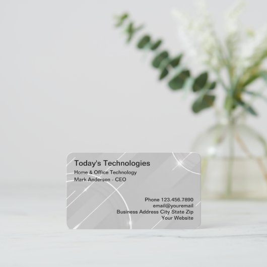 ホームカッコいいおよびオフィスのテクノロジサービス 名刺 (スタンド正面)