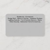 ホームカッコいいおよびオフィスのテクノロジサービス 名刺 (裏面)