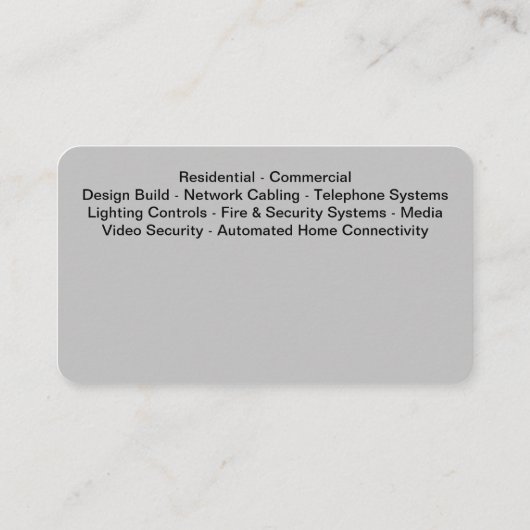ホームカッコいいおよびオフィスのテクノロジサービス 名刺 (裏面)