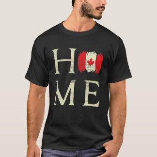 ホームカナダデイメープルカ誇りを持ったナダ国旗カナダ Tシャツ