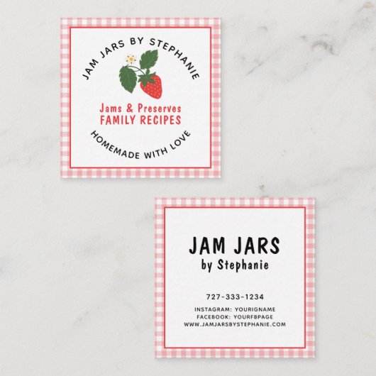 ホームカニングコテージフーズJams Preserve スクエア名刺 (正面/裏面)