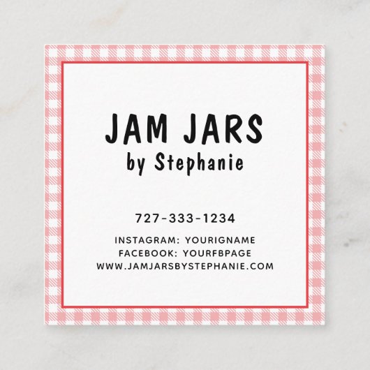 ホームカニングコテージフーズJams Preserve スクエア名刺 (裏面)