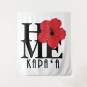 ホームカパアかわいいレッドヒビシス タペストリー (正面)