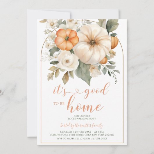 ホームカボチャ引っ越し祝いパーティーパーティー 招待状 (正面)