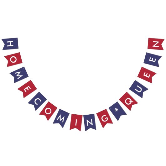 ホームカミングクイーンアメリカン国旗のカラータイポグラフィ バンティングフラッグ (全)