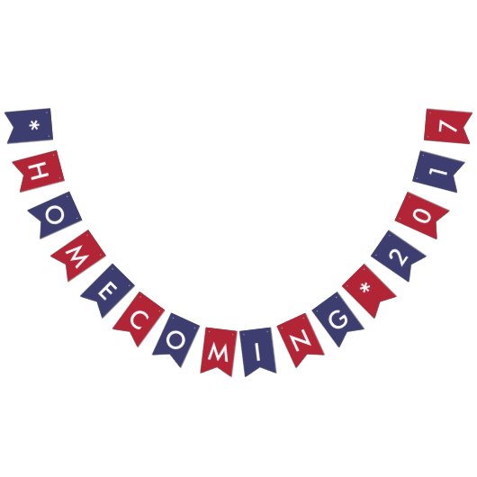 ホームカミング2017アメリカ国旗の色のタイポグラフィ バンティングフラッグ (全)