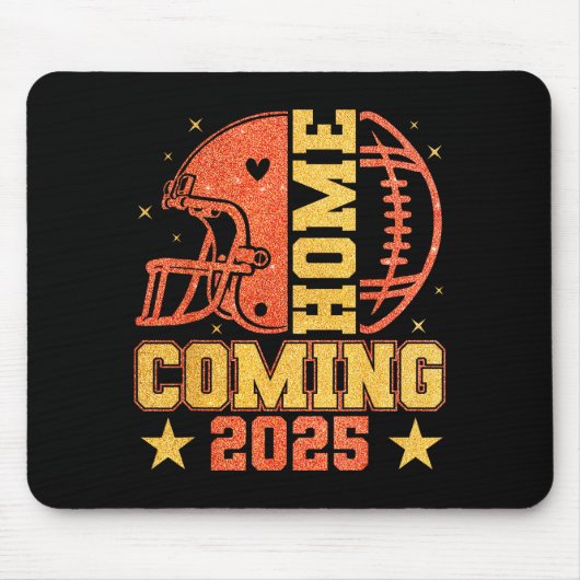 ホームカミング2025 Hoco フットボール ママ ガール オレンジ ゴールド マウスパッド (正面)