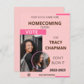 ホームカミング・クイーン選挙 マガジン投票 フライヤーテンプレート 招待状 (正面/裏面)