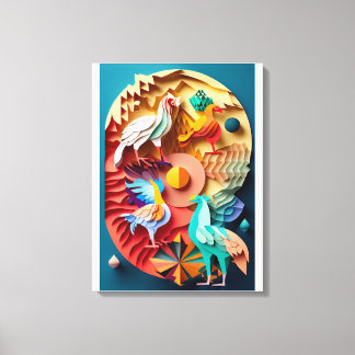 ホームカラフルユニークデコール キャンバスプリント