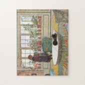 ホームカール・ラルソンから窓際の花 ジグソーパズル (縦)