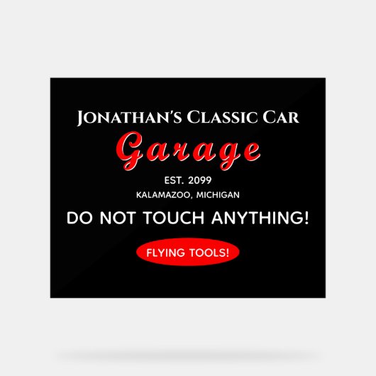 ホームカー整備士ガレージツ飛んでいるールアクリルサイン アクリルサイン (正面)