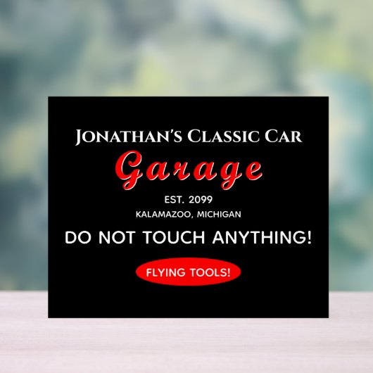 ホームカー整備士ガレージツ飛んでいるールアクリルサイン アクリルサイン (ニュートラル)