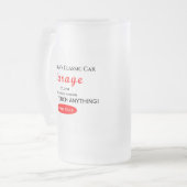 ホームカー整備士飛んでいるガレージツール フロストグラスビールジョッキ (正面左)