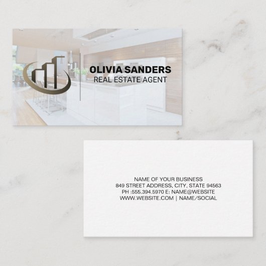 ホームキッチン | 不動産仲介業者ロゴ 名刺 (正面/裏面)