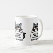 ホームキャットサッシーの職場からメールで皮肉な仕事をする コーヒーマグカップ (正面右)
