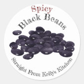ホームキャニングビジネススパイシーブラックビーンズ食品ラベル ラウンドシール (正面)