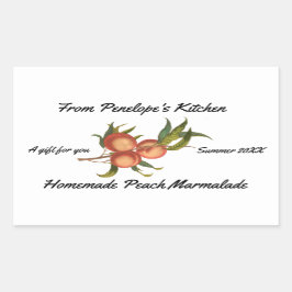 ホームキャニングピーチマーマレードあなたの名前ギフトラベル 長方形シール