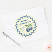 ホームキャニングヴィンテージブルーベリージャム食品ラベル ラウンドシール (封筒)