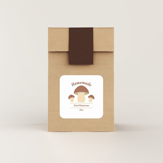 ホームキャンドまたは乾燥したマッシュルームのラベルシール スクエアシール