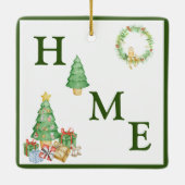 ホームクリスマスツリーシンプル セラミックオーナメント (裏面)