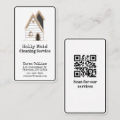 ホームクリーニングサービスかわいいQRコード 名刺 (正面/裏面)