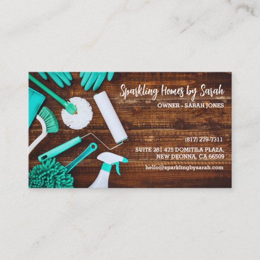 ホームクリーニングサービスビジネスカードハウスクリーナー 名刺 (正面)