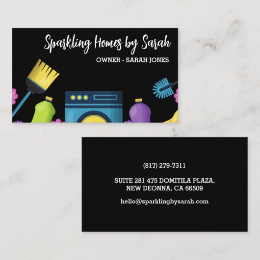 ホームクリーニングサービスビジネスカードハウスクリーナー 名刺 (正面/裏面)