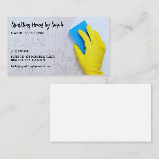 ホームクリーニングサービスビジネスカードハウスクリーナー 名刺 (正面/裏面)