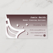 ホームクリーニングサービス赤ビジネスカード 名刺 (裏面)