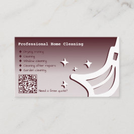 ホームクリーニングサービス赤ビジネスカード 名刺